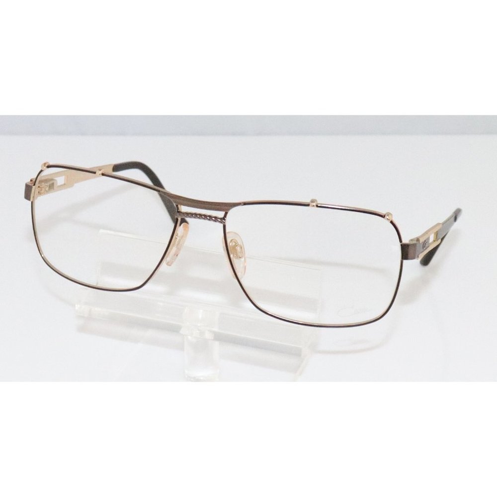New Unisex Cazal Dark Brown & Gold Eyeglasses